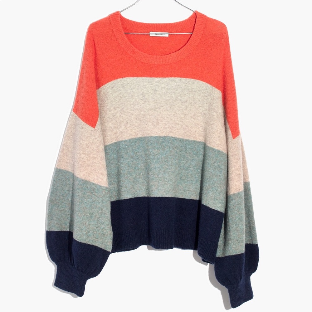 Striped Gladwell Balloon-Sleeve Pullover Sweater - Picture 3 of 6